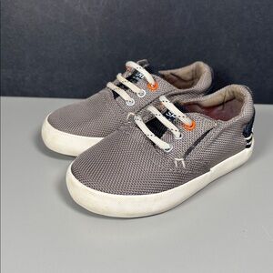 Sperry Little Kids Bodie Junior Washable Grey & Navy Canvas Sneakers